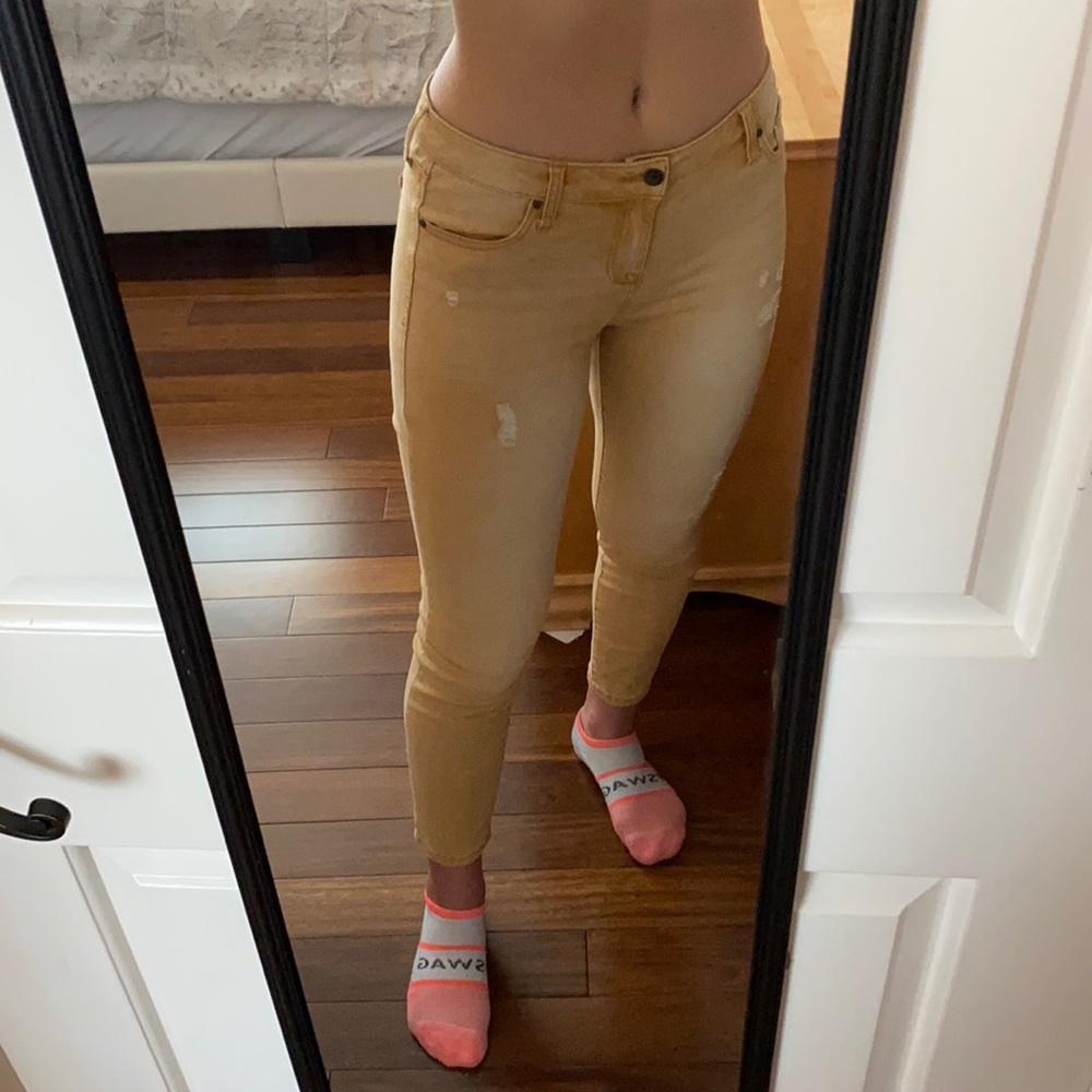 yellow pacsun skinny jeans